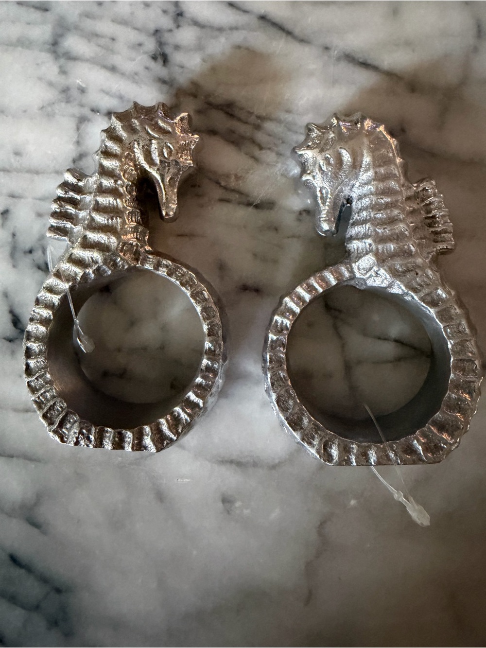 Silver Seahorse Napkin Rings - Set of 8